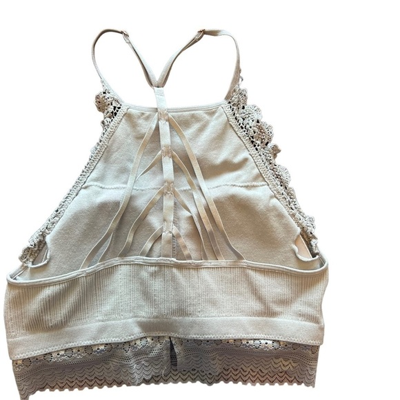 Fornia WOMEN'S CAGED BACK HIGH NECK CROCHET BRALETTE TANK TOP size S/M - Picture 5 of 11